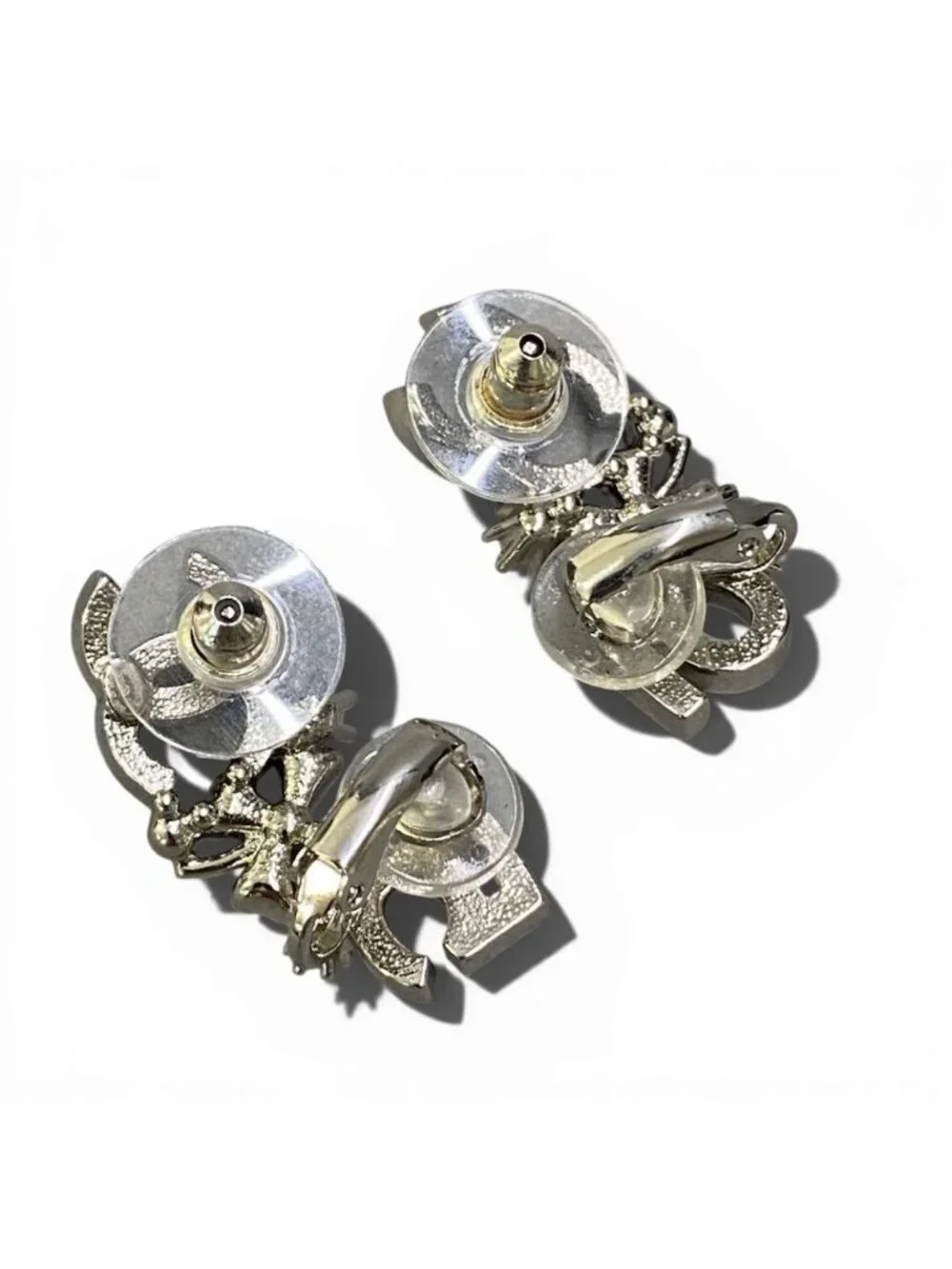 Chanel No5 CC Logo Rhinestone Metal Earrings